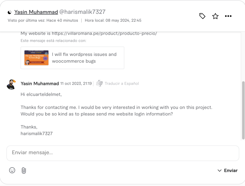 Cómo ponerse en contacto con un Fiverr